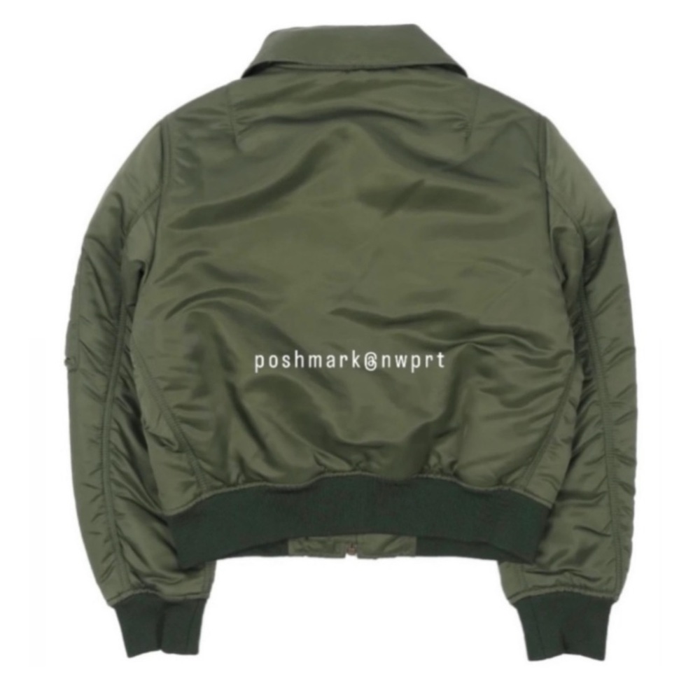 Balenciaga Flight Jacket Scarf Neck Tie Satin Bomber Olive Green 34 XS 0 2 - Picture 6 of 14